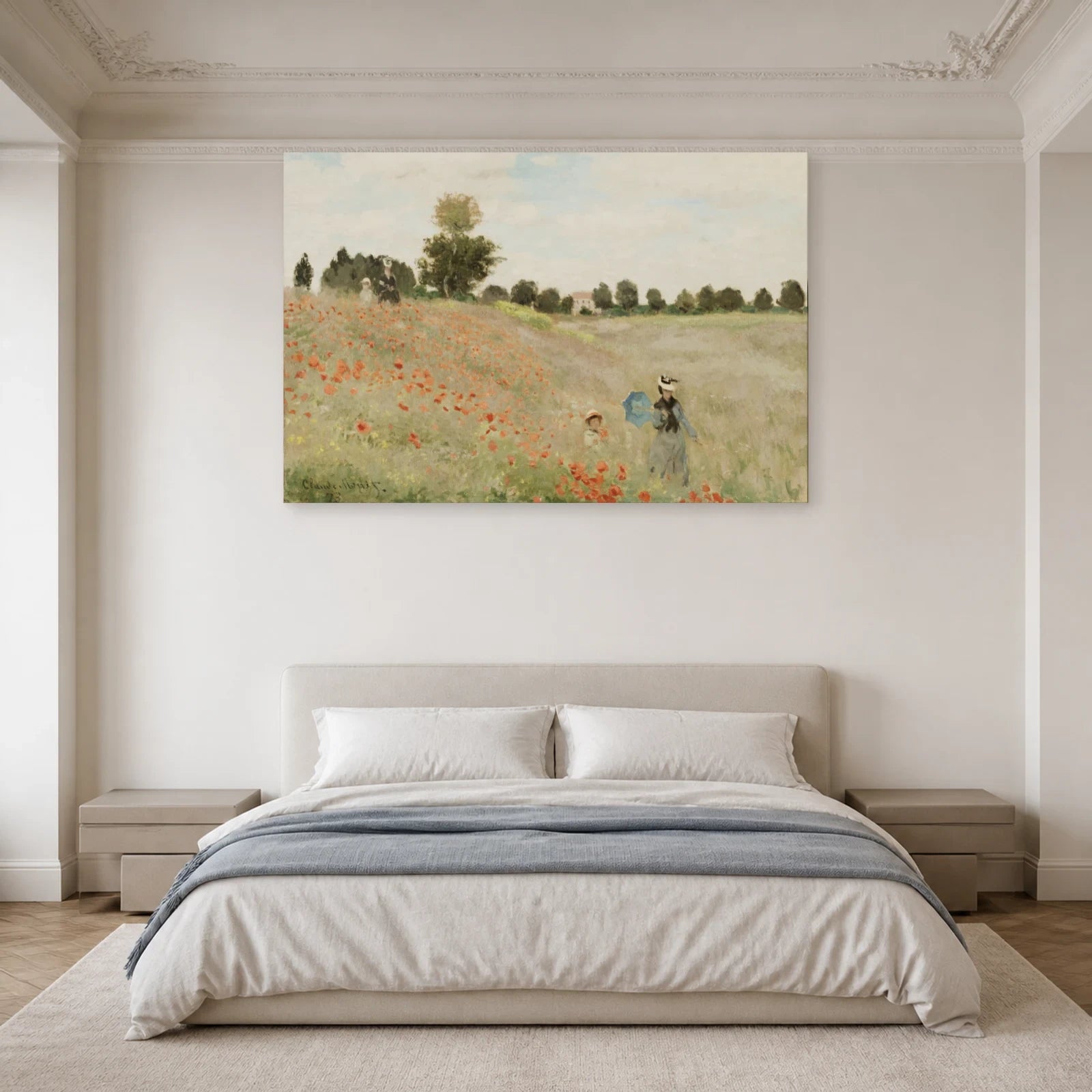 Tableau Coquelicots – Claude Monet dans une chambre - Art Virtuoso