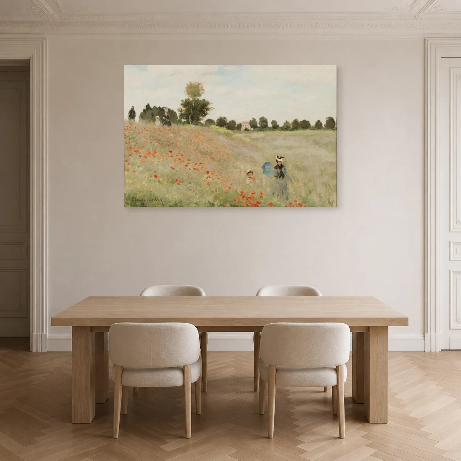 Tableau Coquelicots – Claude Monet dans une salle à manger - Art Virtuoso