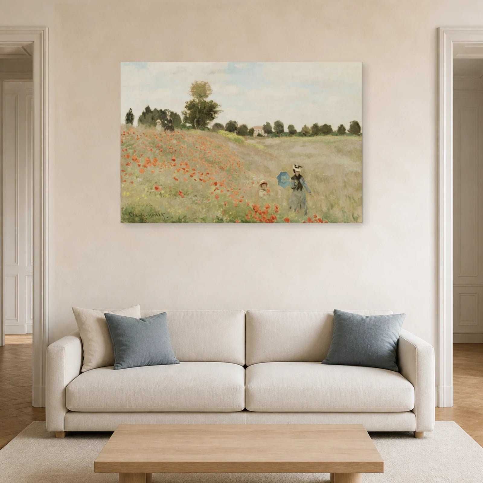 Tableau Coquelicots – Claude Monet dans un salon - Art Virtuoso