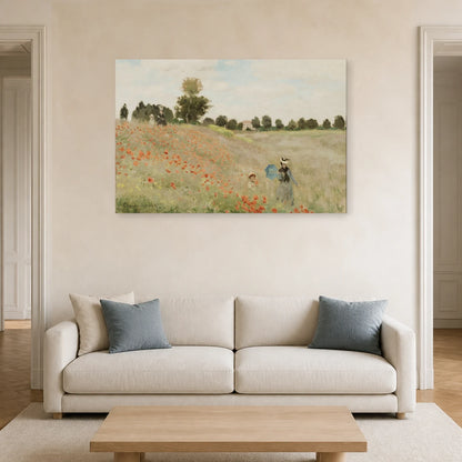 Tableau Coquelicots – Claude Monet dans un salon - Art Virtuoso