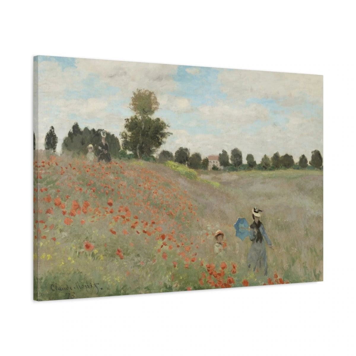 Tableau Coquelicots – Claude Monet - toile 3D avec bords imprimés - Art Virtuoso