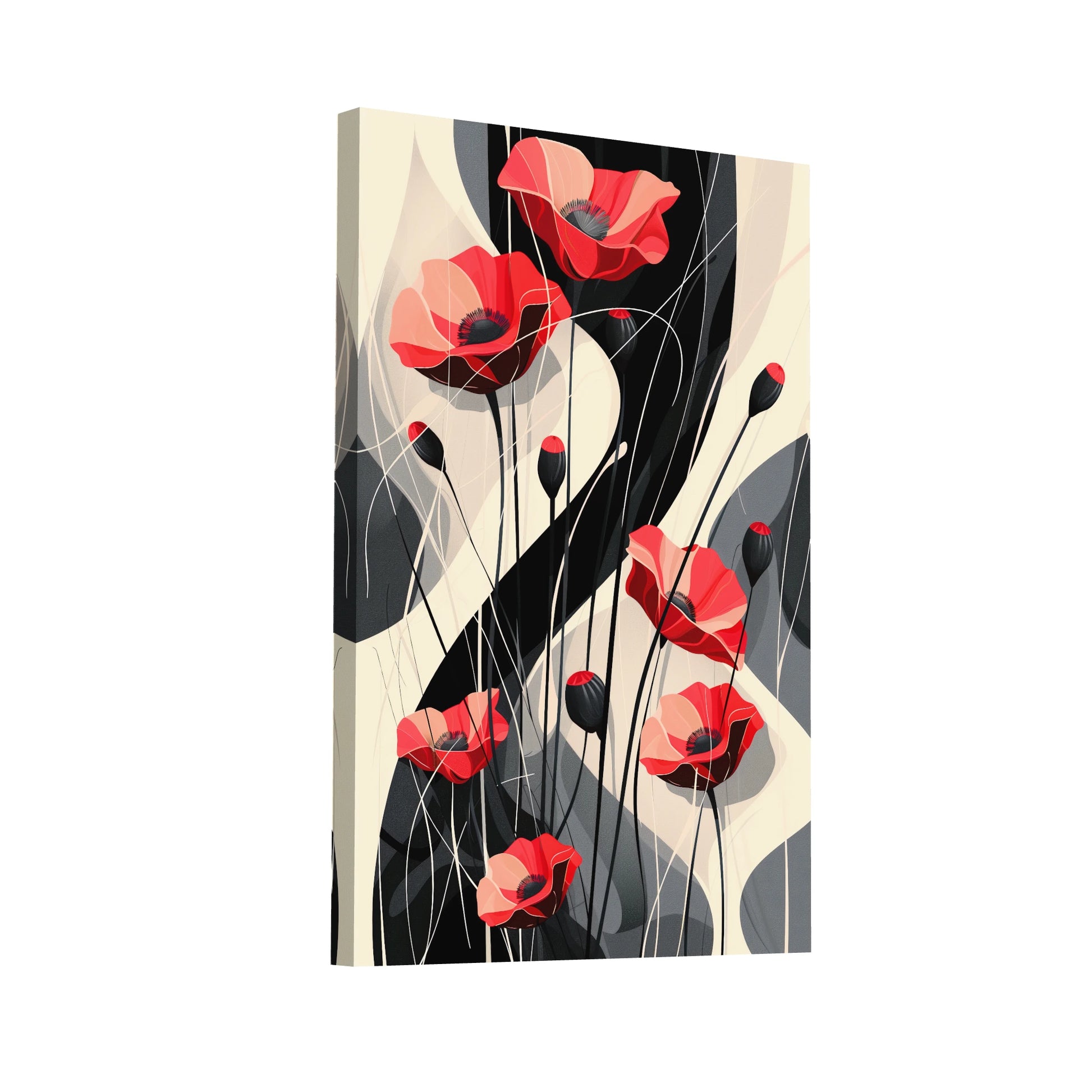Product Hero 3D WebP Tableau Coquelicots Moderne - Art Virtuoso