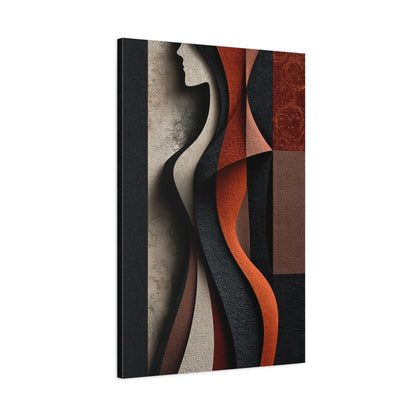 Tableau Corps de Femme Abstrait - Ligne Terracotta - toile 3D avec bords imprimés - Art Virtuoso