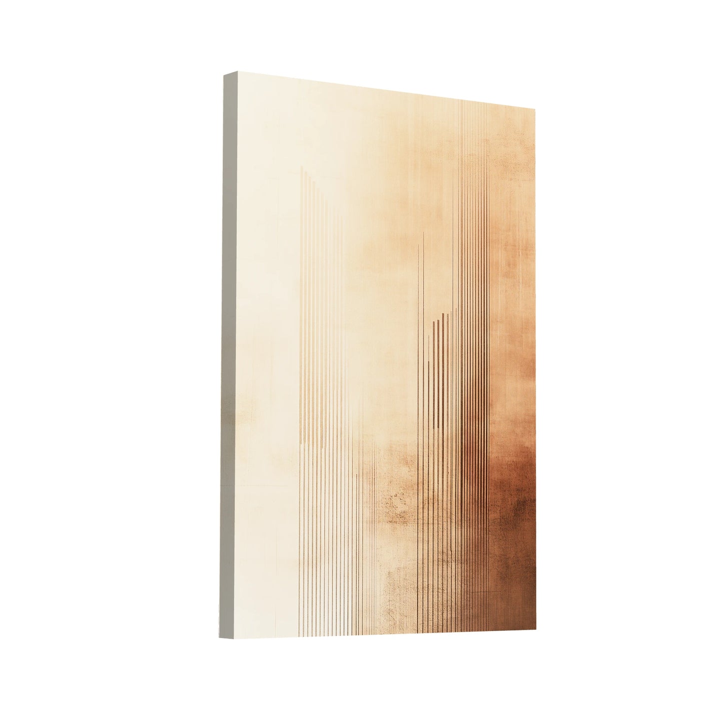 Product Hero 3D WebP Tableau Couleur Beige - Résonance Verticale - Art Virtuoso