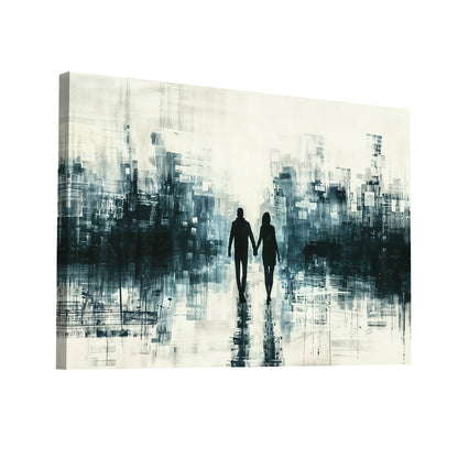 Product Hero 3D WebP Tableau Couple Amoureux Design en Noir et Blanc - Art Virtuoso
