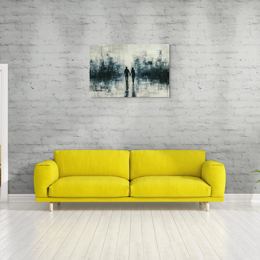 Tableau Couple Amoureux Design en Noir et Blanc Art Virtuoso