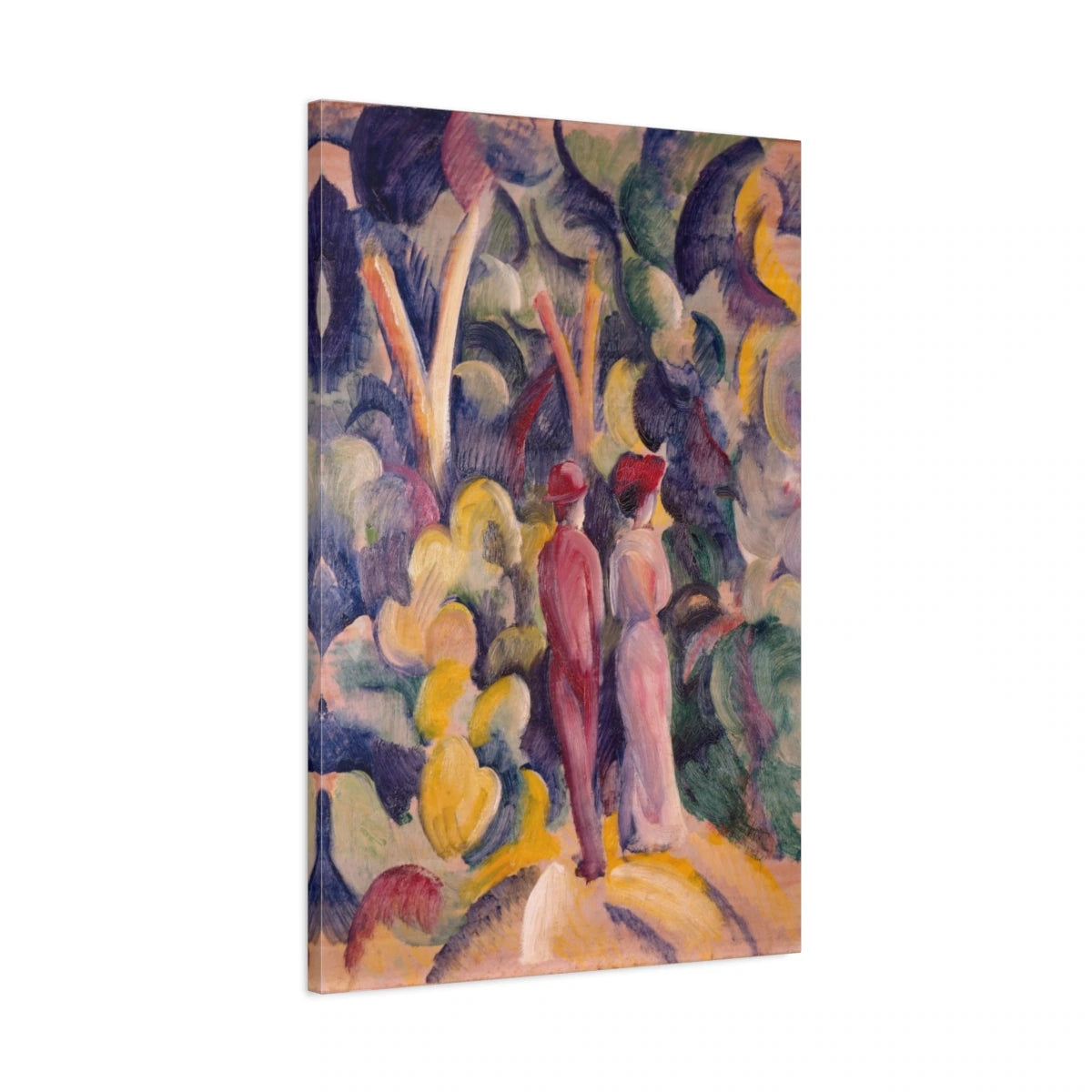 Tableau Couple sur le chemin forestier – August Macke - toile 3D avec bords imprimés - Art Virtuoso