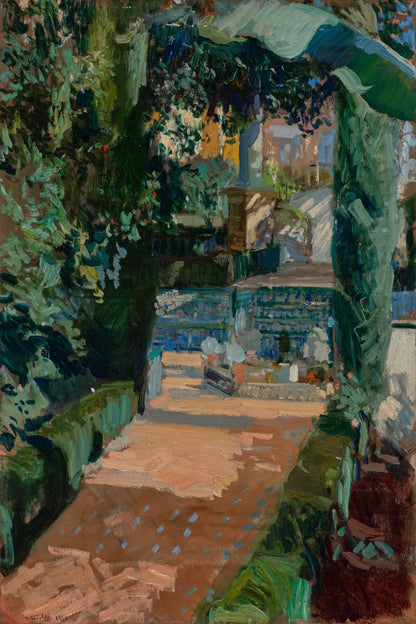 Tableau Cour des Danses à l’Alcázar de Sorolla - impression sur toile, format M