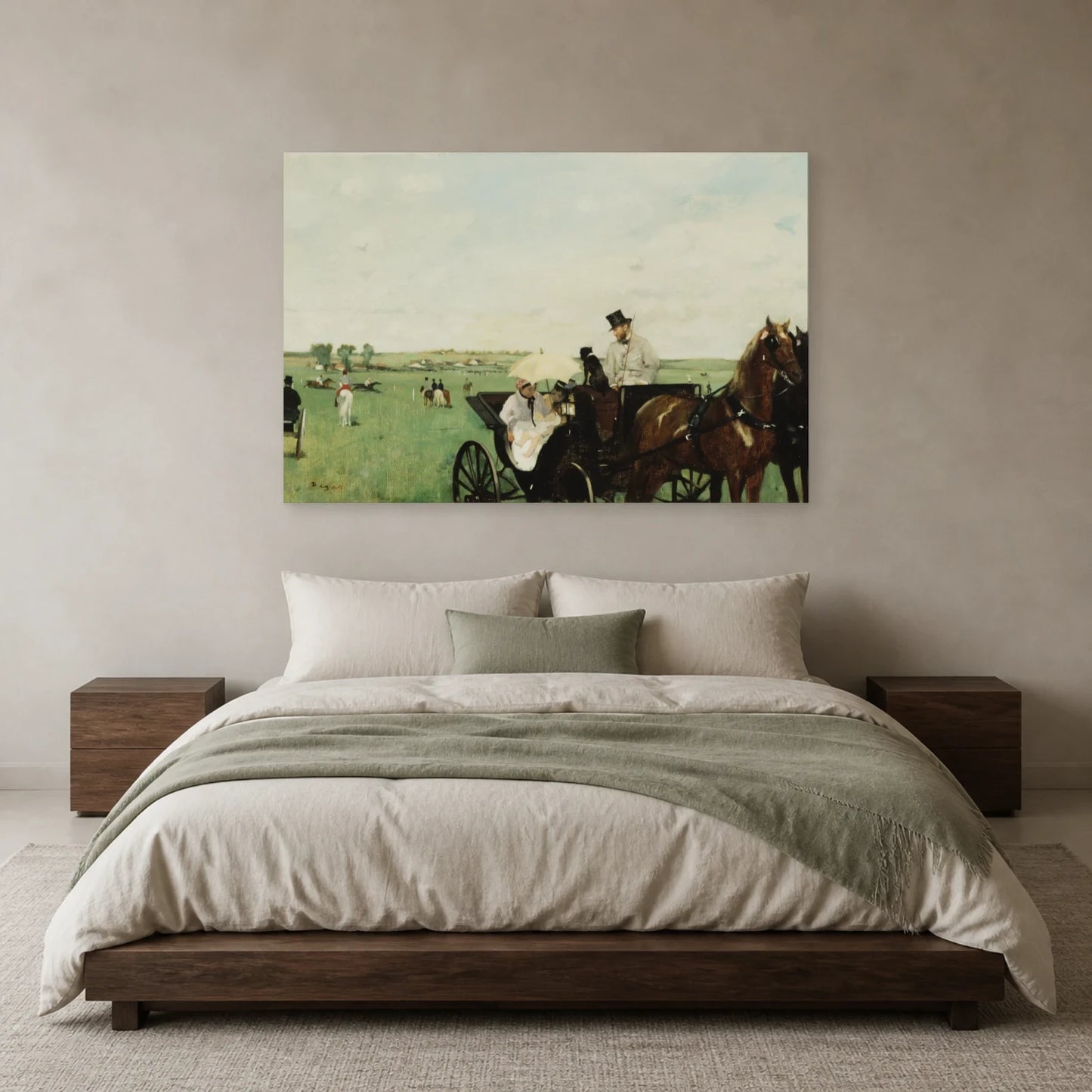 Tableau Aux courses en province – Edgar Degas dans une chambre - Art Virtuoso
