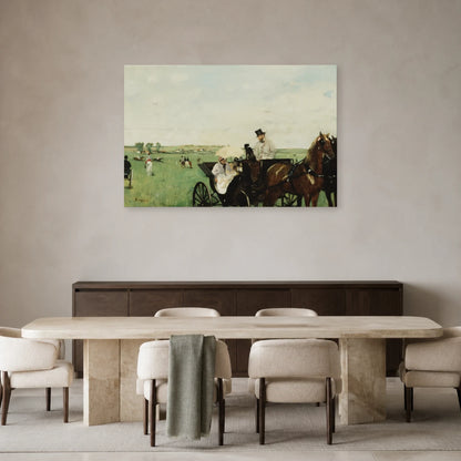 Tableau Aux courses en province – Edgar Degas dans une salle à manger - Art Virtuoso