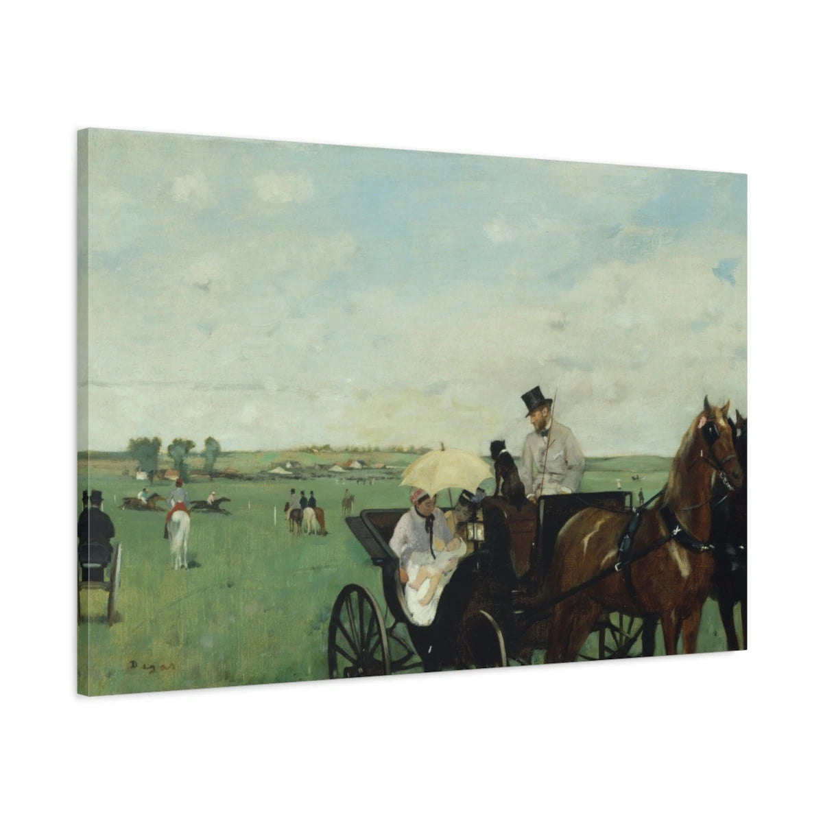 Tableau Aux courses en province – Edgar Degas - toile 3D avec bords imprimés - Art Virtuoso