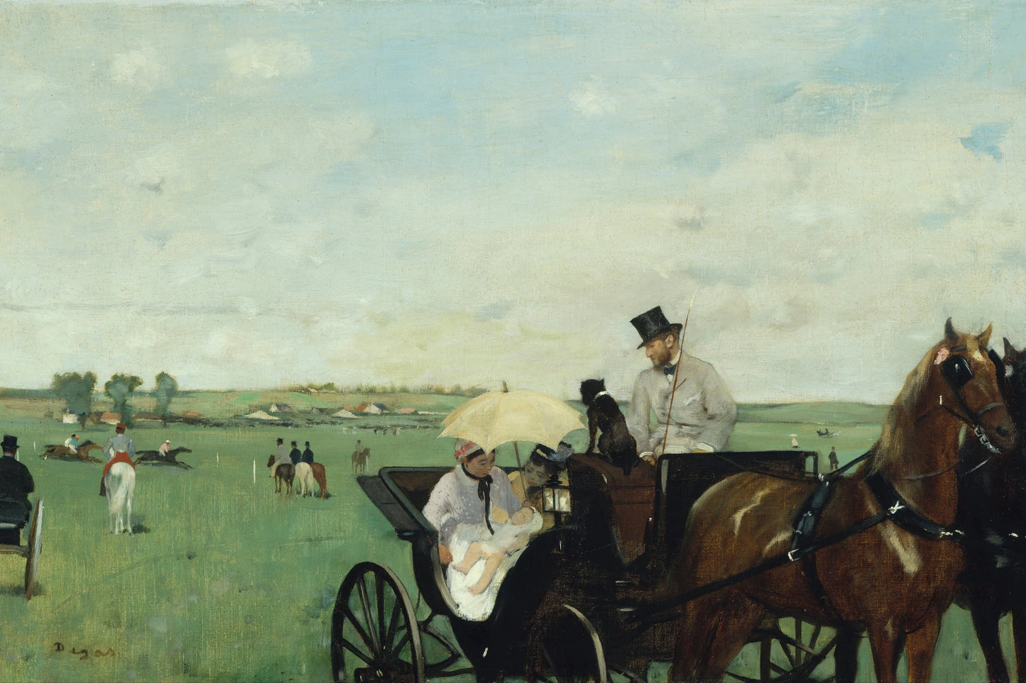 Tableau Aux courses en province – Edgar Degas - impression sur toile, format XXL