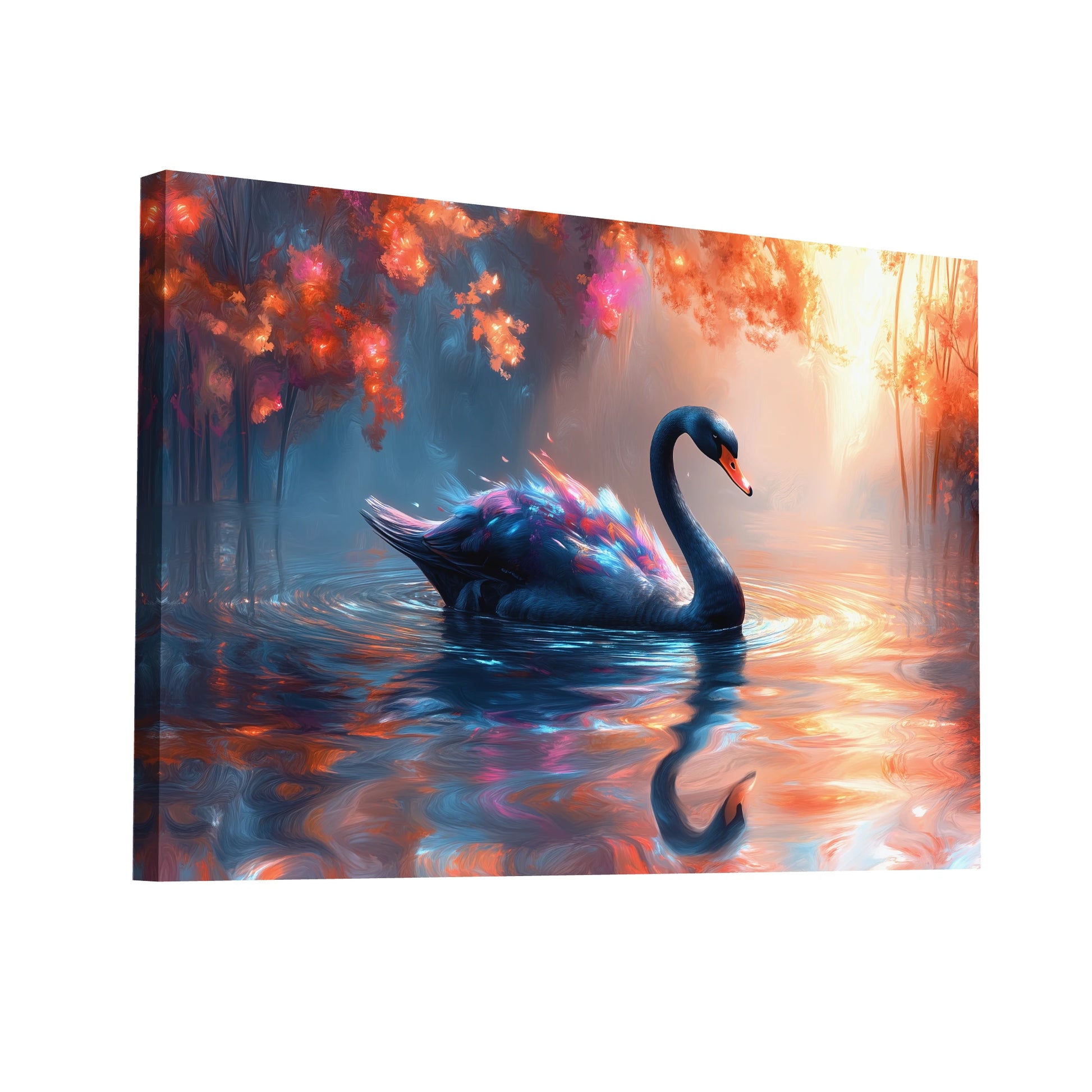 Product Hero 3D WebP Tableau Cygne Noir - Art Virtuoso