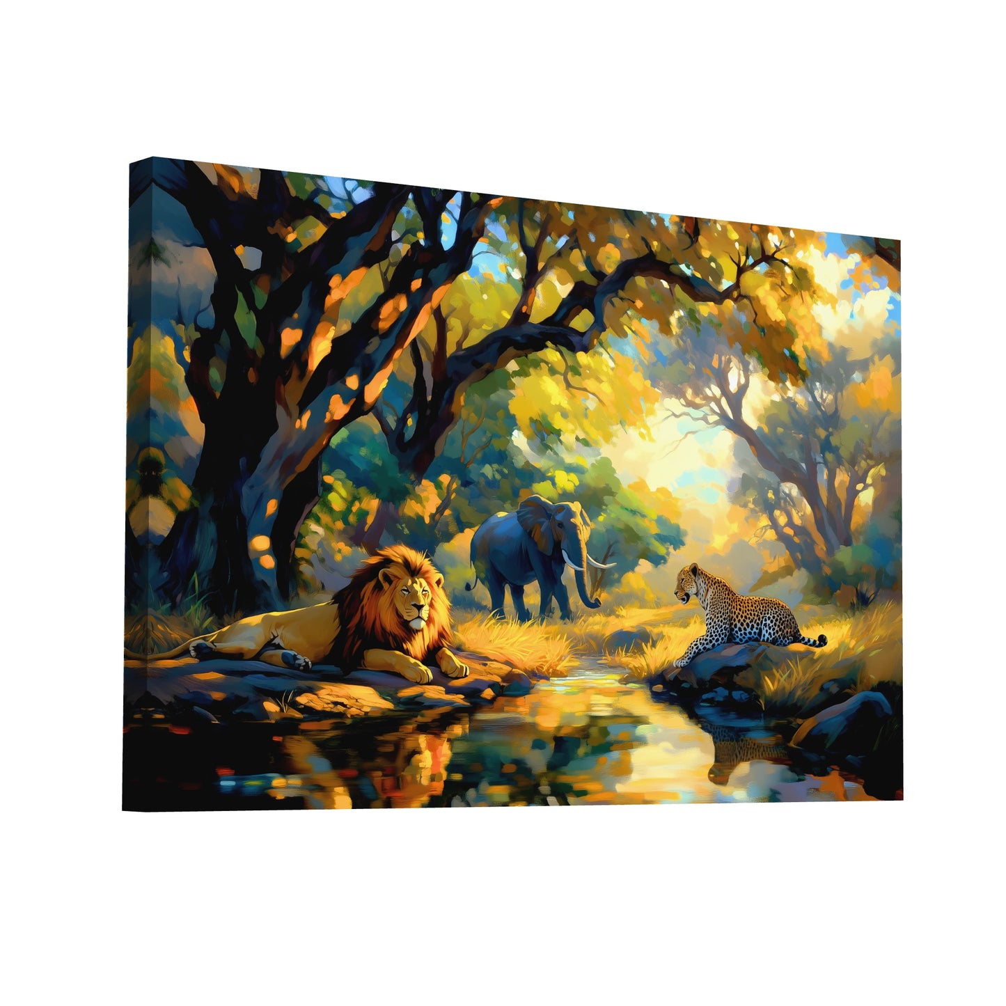 Product Hero 3D WebP Tableau Animaux Sauvages - Oasis Africaine - Art Virtuoso