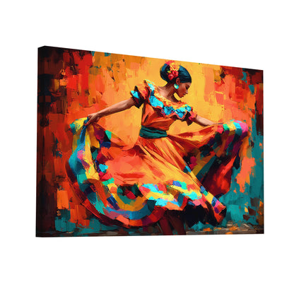Product Hero 3D WebP Tableau Danseuse Mexicaine - Mouvement, Couleurs et Tradition - Art Virtuoso
