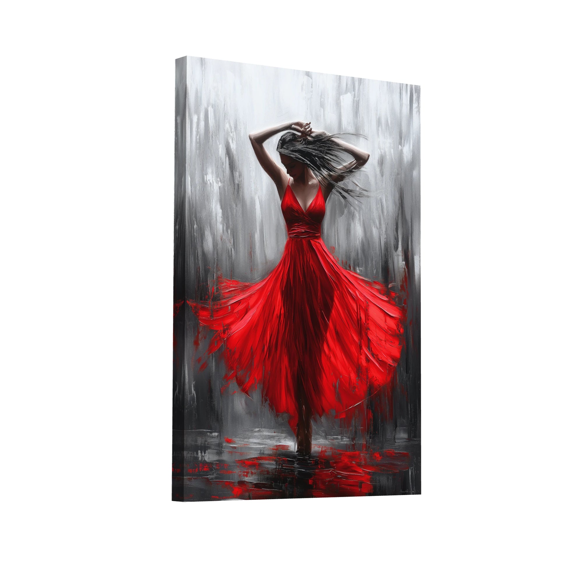 Product Hero 3D WebP Tableau Danseuse Rouge - Passion Écarlate - Art Virtuoso