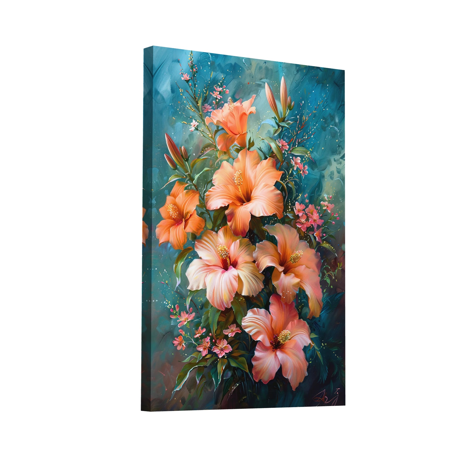 Product Hero 3D WebP Tableau de Fleurs d' Hibiscus - Art Virtuoso