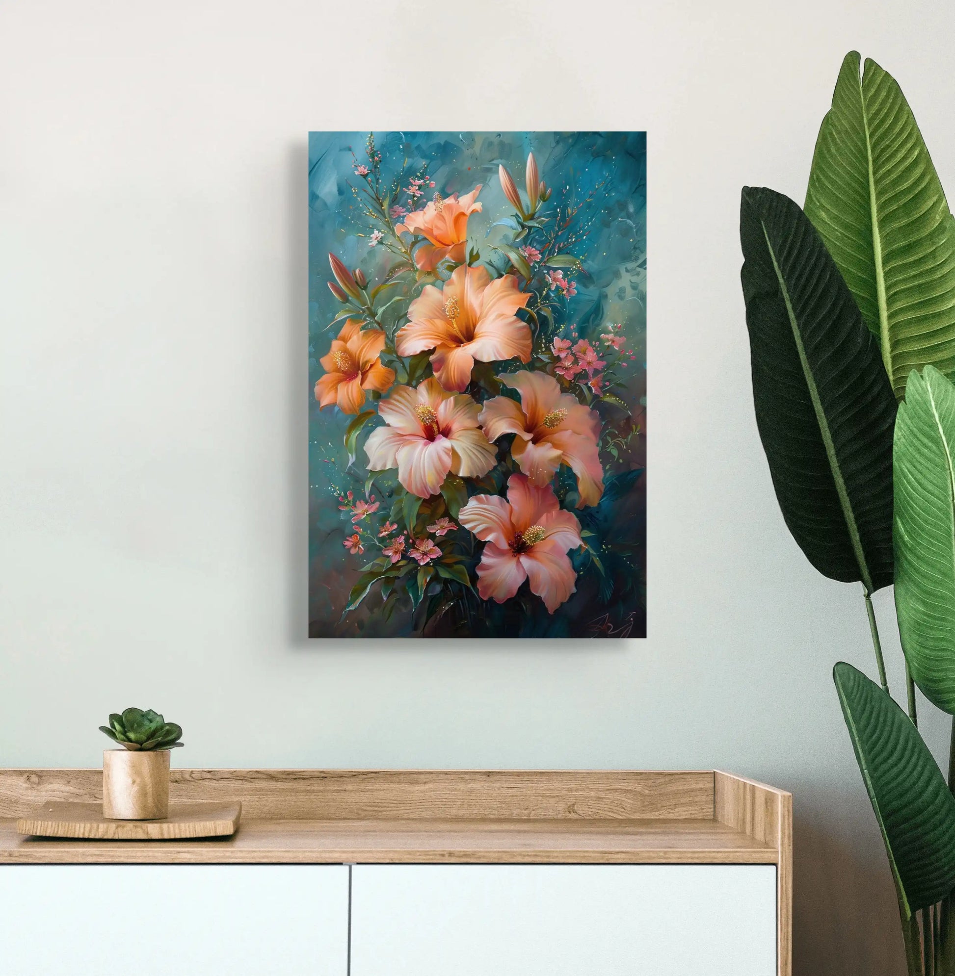 Tableau de Fleurs d' Hibiscus  Art Virtuoso   