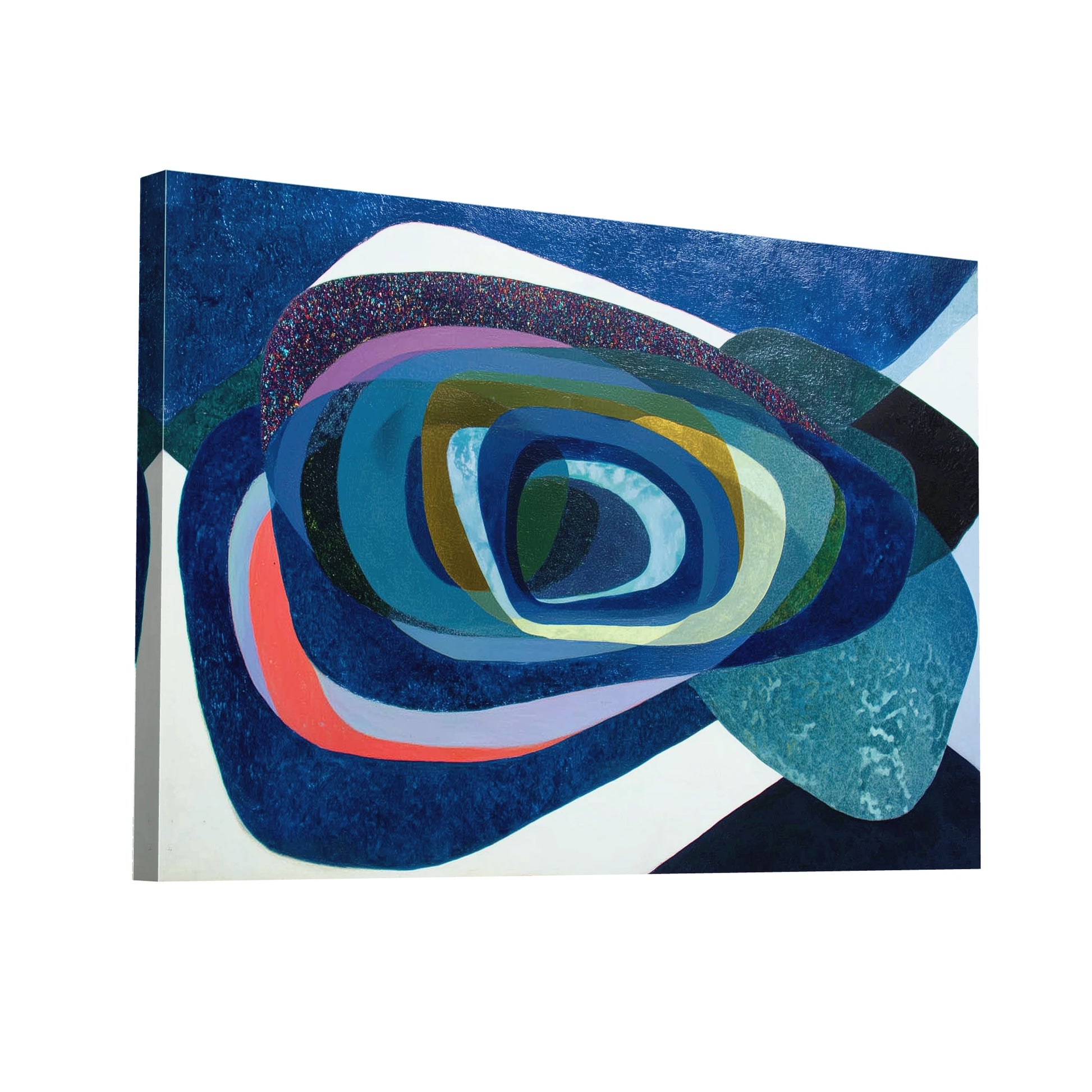 Product Hero 3D WebP Tableau Déco Scandinave – spirale maritime aux bleus boréaux - Art Virtuoso