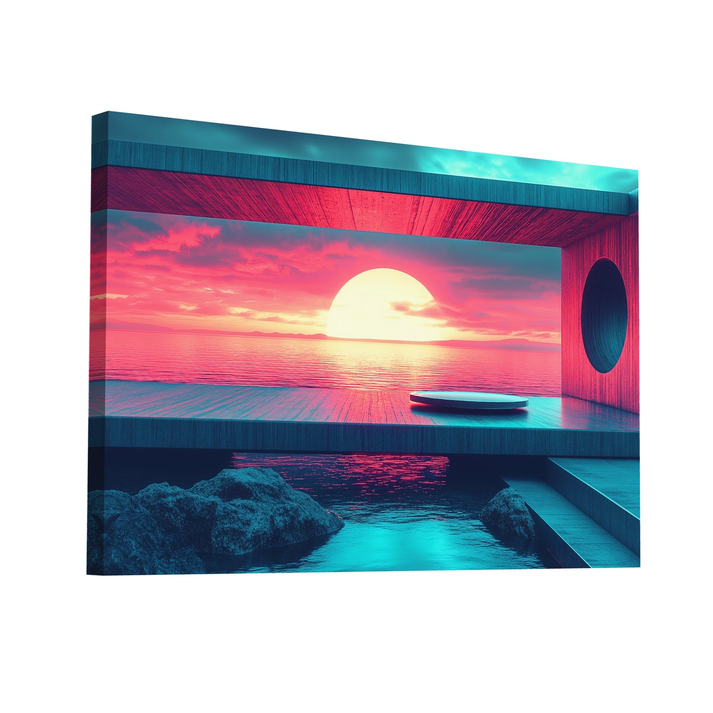 Product Hero 3D WebP Tableau Décoration Intérieure - L'Étreinte du Crépuscule - Art Virtuoso