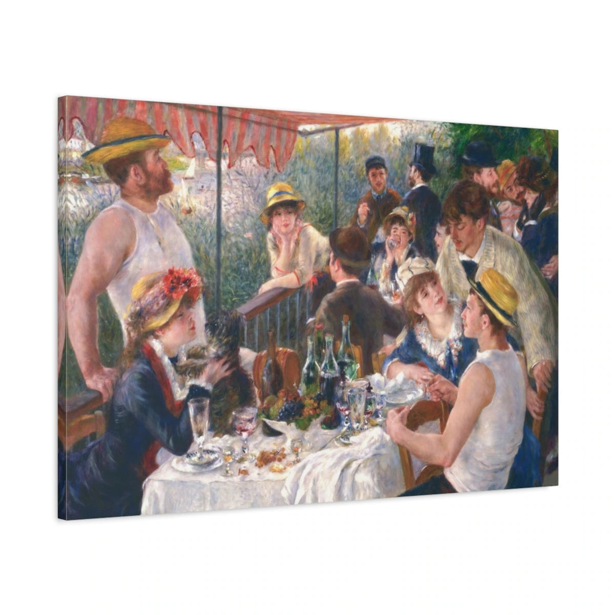 Tableau Le Déjeuner des canotiers – Pierre-Auguste Renoir - toile 3D avec bords imprimés - Art Virtuoso