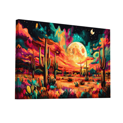 Product Hero 3D WebP Tableau Désert Coloré - au Clair de Lune d'une Nuit Mexicaine - Art Virtuoso