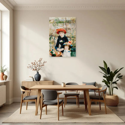Tableau Les Deux Sœurs (Sur la terrasse) – Pierre-Auguste Renoir dans une salle à manger - Art Virtuoso