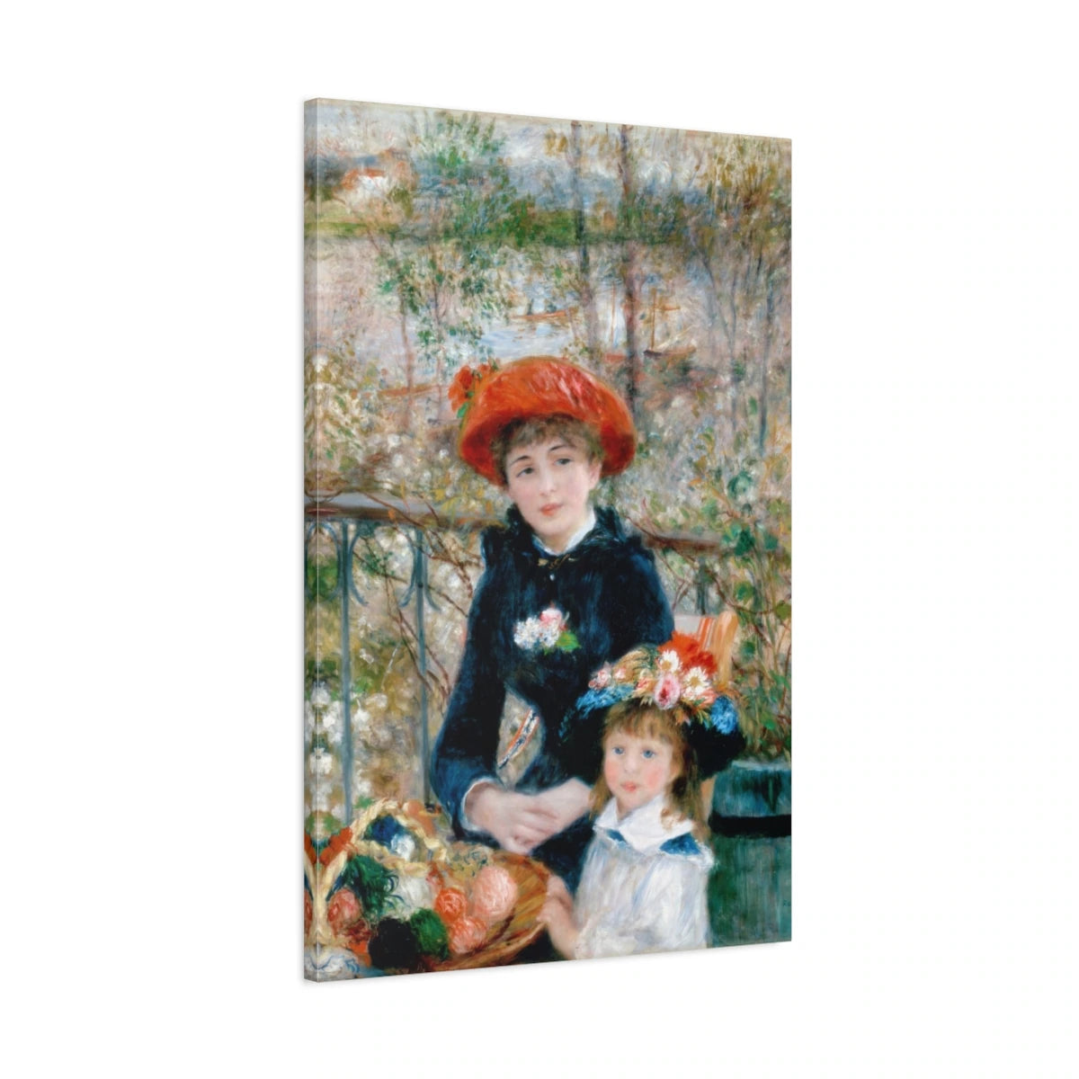 Tableau Les Deux Sœurs (Sur la terrasse) – Pierre-Auguste Renoir - toile 3D avec bords imprimés - Art Virtuoso