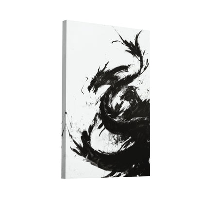 Product Hero 3D WebP Tableau Dragon Abstrait - Noir et Blanc - Art Virtuoso