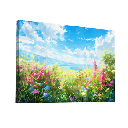 Product Hero 3D WebP Tableau Du Printemps - Champ de Fleurs - Art Virtuoso