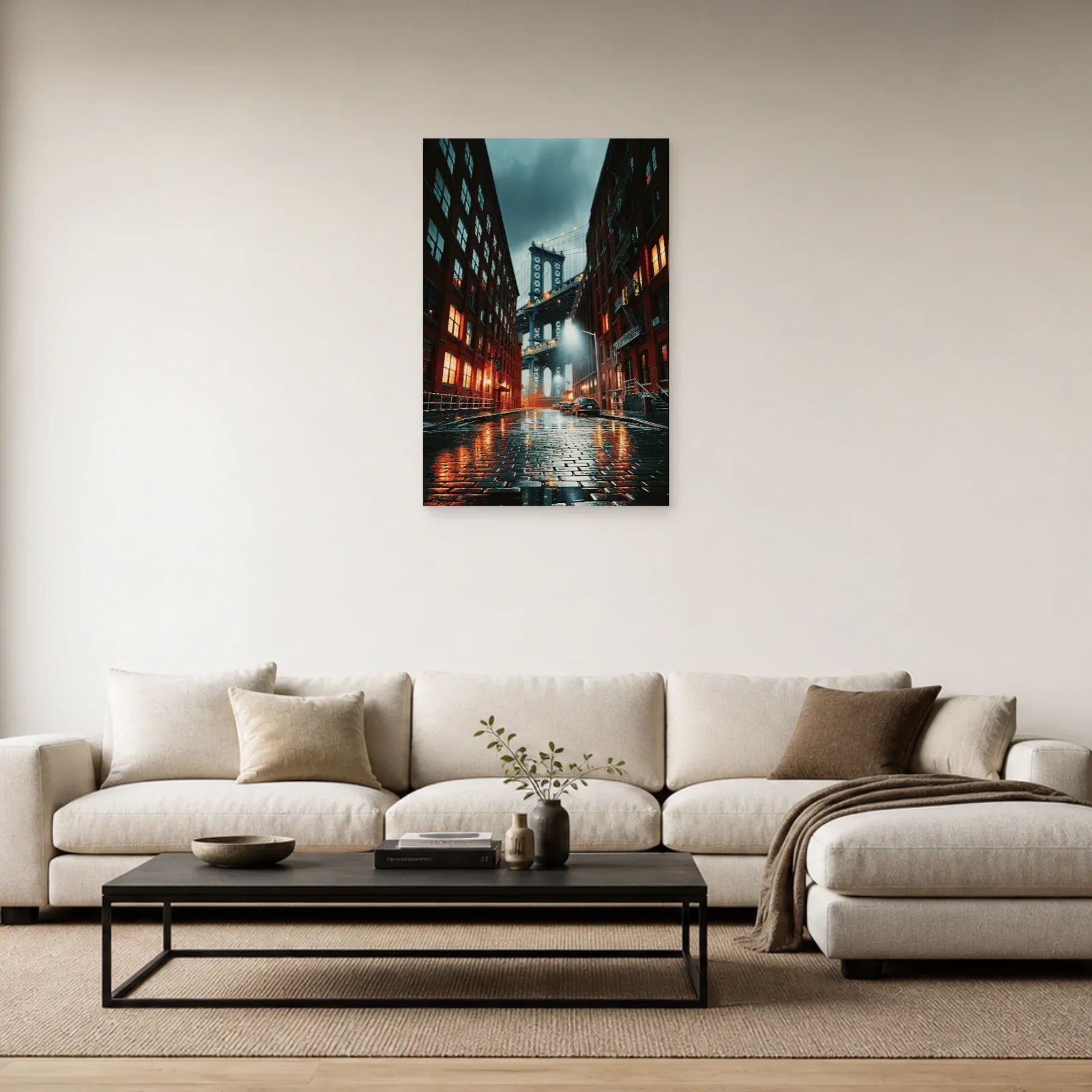 Tableau DUMBO Manhattan Bridge - Pavés de Pluie - tableau New York dans un salon - Art Virtuoso