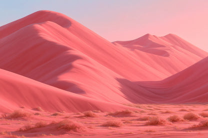Tableau Dunes Roses, une succession de dunes roses sculptées par une lumière rasante, format M - Art Virtuoso