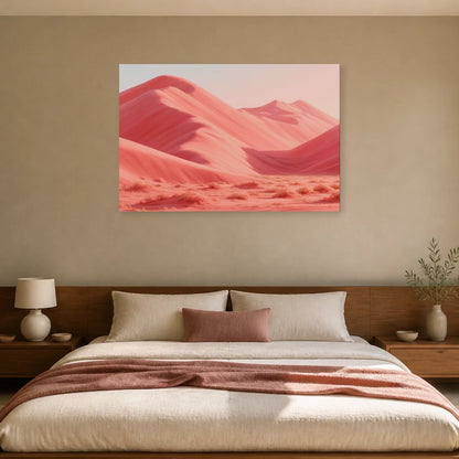 Tableau Dunes Roses présenté dans une chambre - Art Virtuoso