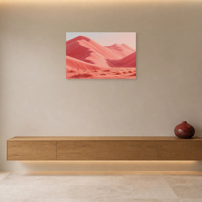 Tableau Dunes Roses présenté dans une entrée - Art Virtuoso