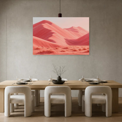 Tableau Dunes Roses présenté dans une salle à manger - Art Virtuoso