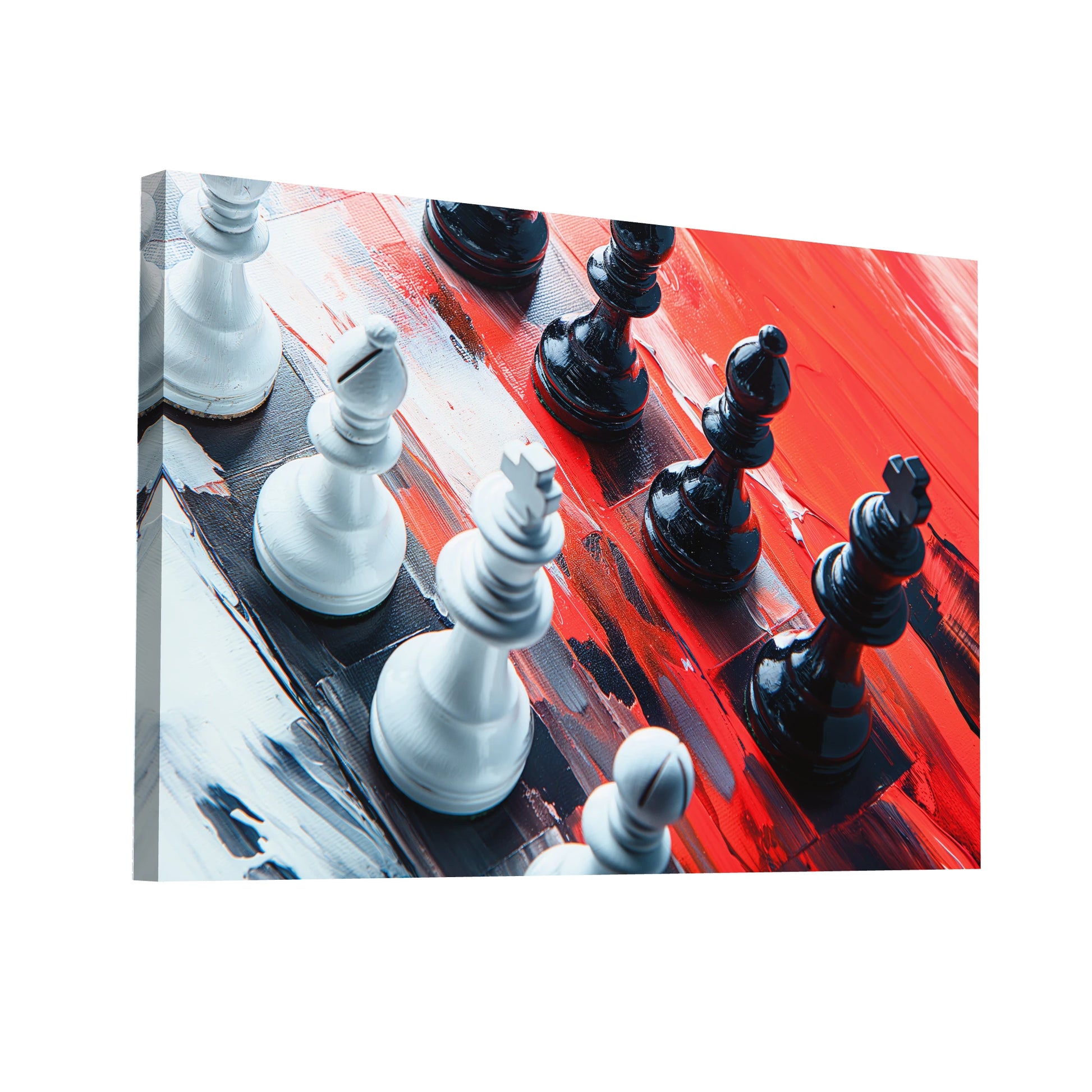 Product Hero 3D WebP Tableau Échecs en Duel - Art Virtuoso