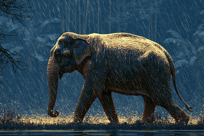 Tableau Éléphant Asiatique - impression sur toile, format M