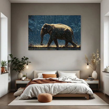 Tableau Éléphant Asiatique dans une chambre - Art Virtuoso