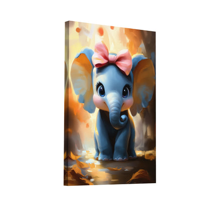Product Hero 3D WebP Tableau Éléphant Bébé - Innocence en Forêt Enchantée - Art Virtuoso
