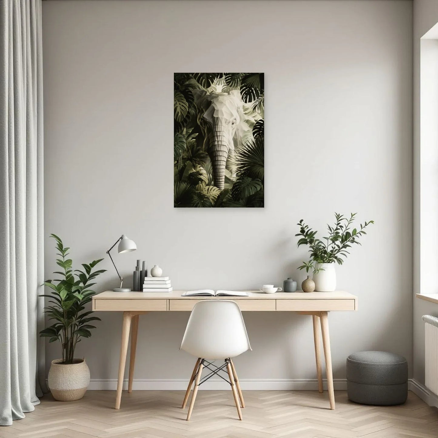 Tableau Éléphant Botanique dans un bureau - Art Virtuoso