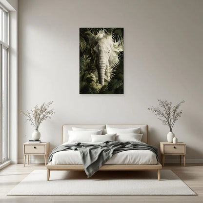 Tableau Éléphant Botanique dans une chambre - Art Virtuoso