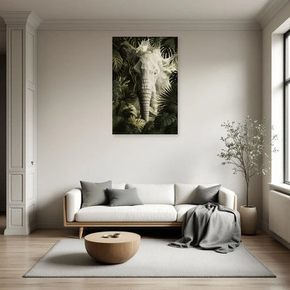 Tableau Éléphant Botanique dans un salon - Art Virtuoso