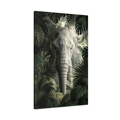 Tableau Éléphant Botanique - toile 3D avec bords imprimés - Art Virtuoso