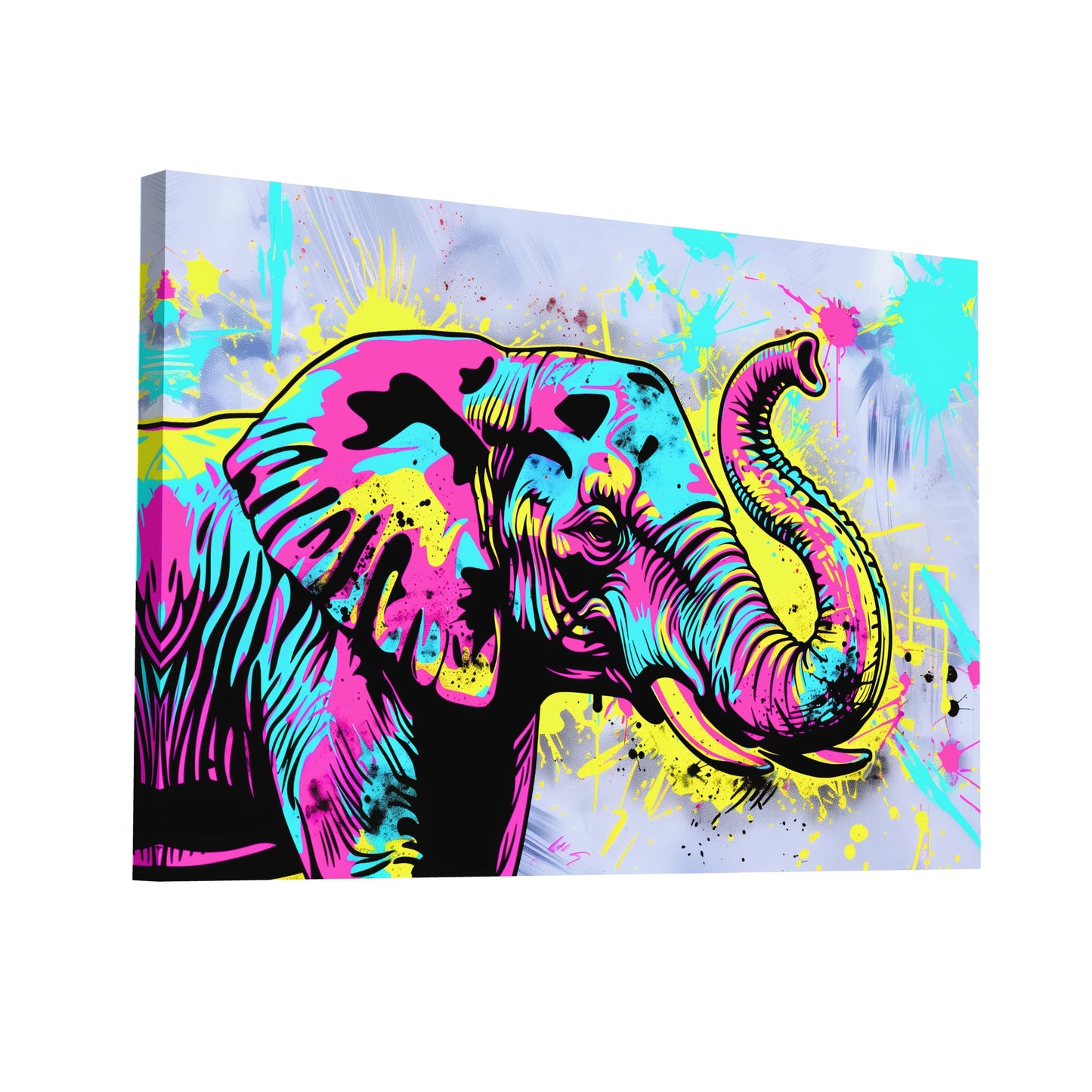 Product Hero 3D WebP Tableau Éléphant - Couleur Pop - Art Virtuoso
