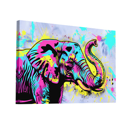 Product Hero 3D WebP Tableau Éléphant - Couleur Pop - Art Virtuoso