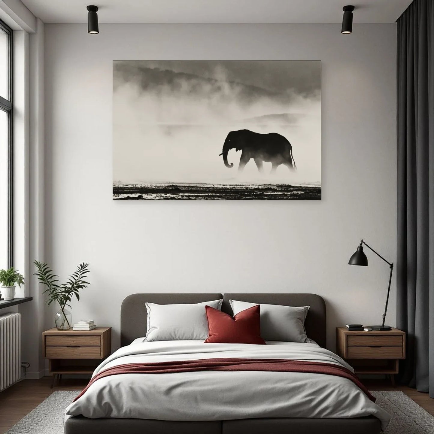 Tableau Éléphant Dans la Brume dans une chambre - Art Virtuoso