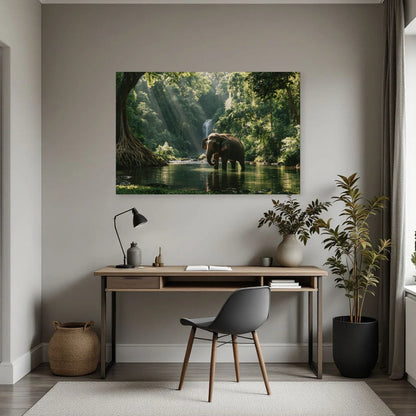 Tableau Éléphant Dans la Jungle dans un bureau - Art Virtuoso