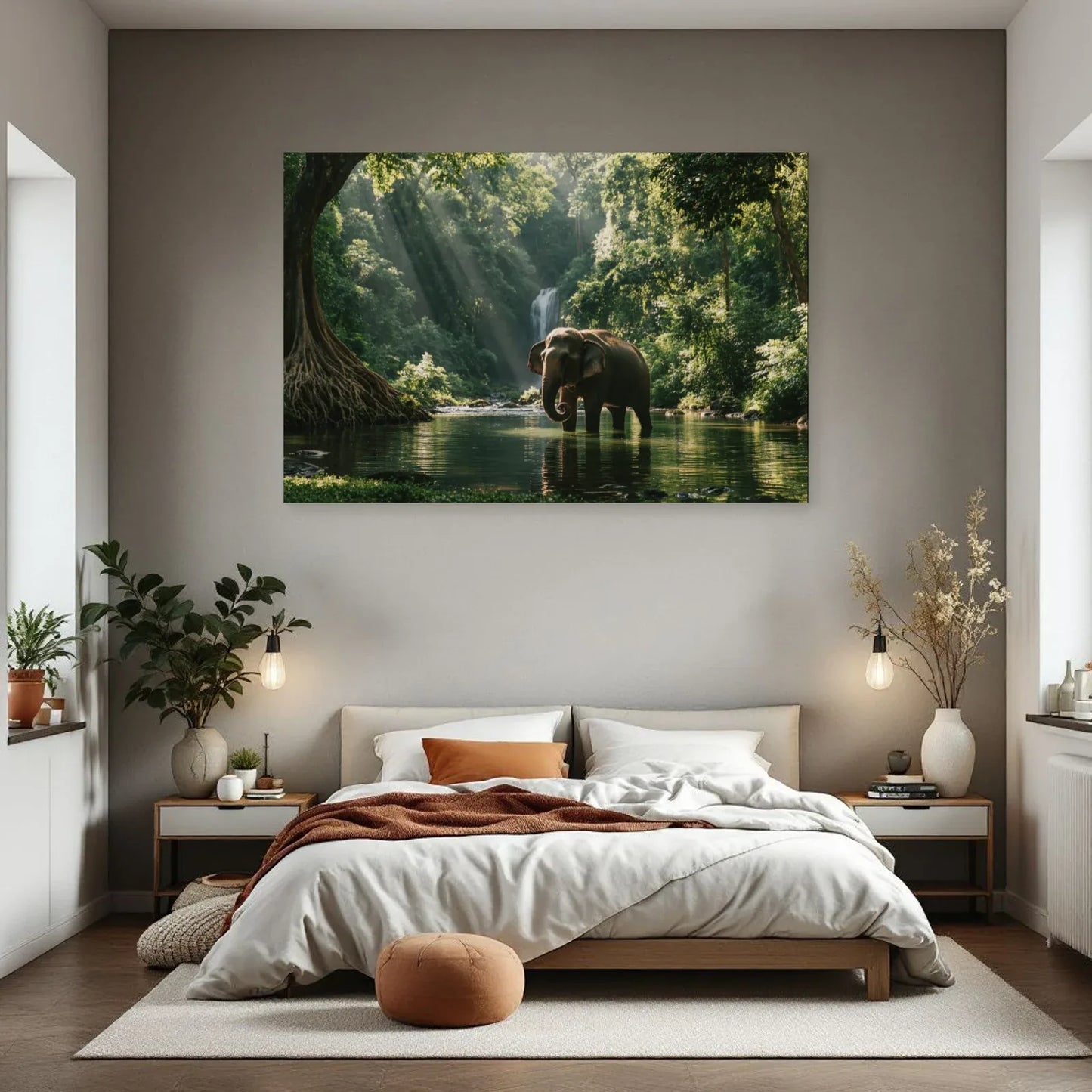 Tableau Éléphant Dans la Jungle dans une chambre - Art Virtuoso