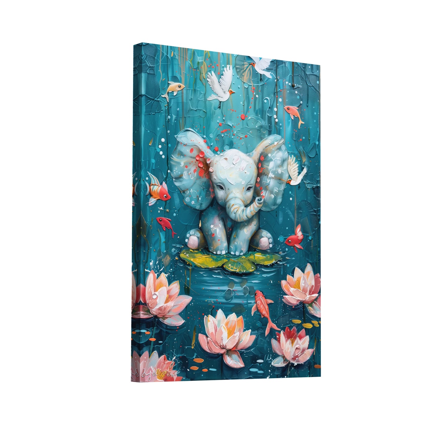 Product Hero 3D WebP Tableau Elephant Coloré pour Enfant - Art Virtuoso