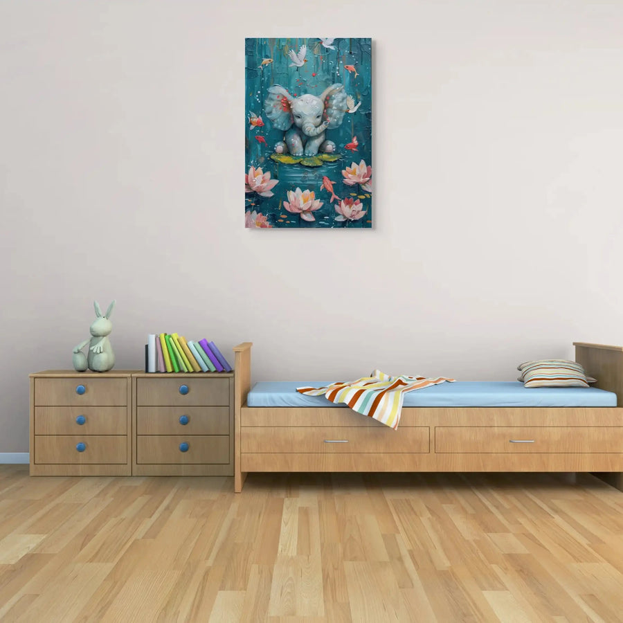 Tableau Elephant Coloré pour Enfant